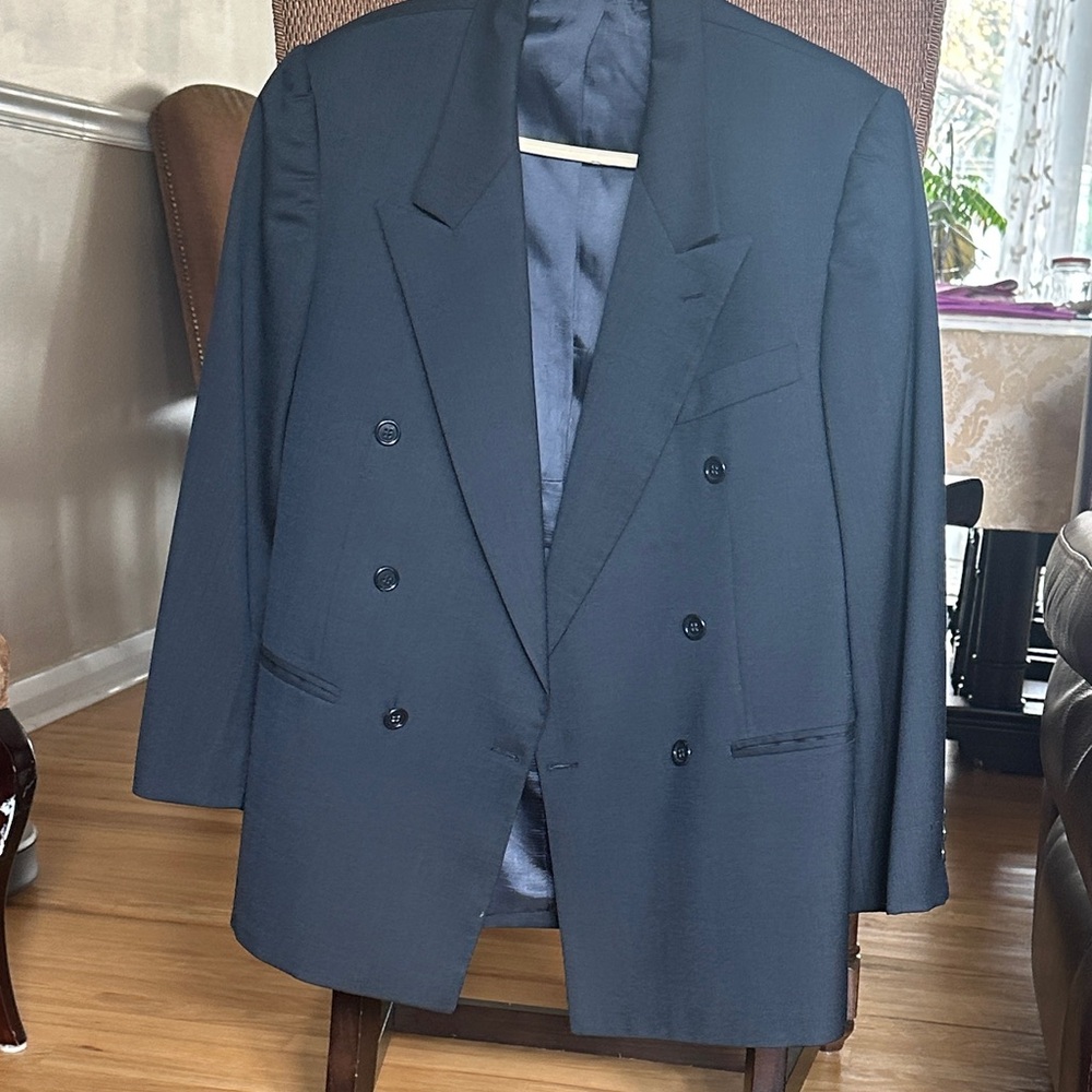 Kasper Men's Dark Blue Double-Breasted Blazer